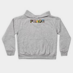 PEACE Sticker - Back Kids Hoodie